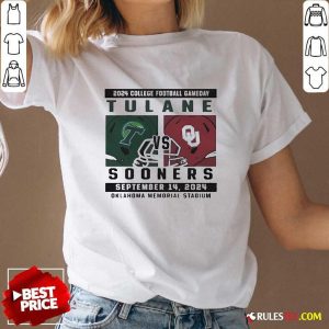 Top Oklahoma Sooners Vs Tulane 2024 College Football V-Neck