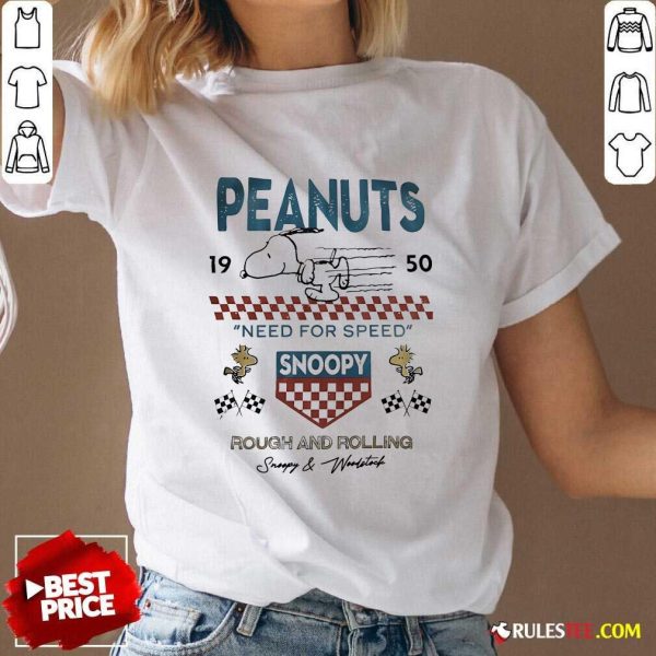 Awesome Peanuts Need For Speed Snoopy Rough And Rolling V-Neck