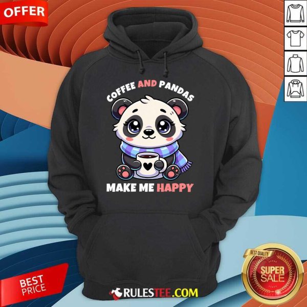 Cute Christmas Pandas And Coffee Make Me Happy Hoodie