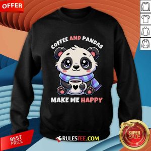 Cute Christmas Pandas And Coffee Make Me Happy Sweatshirt