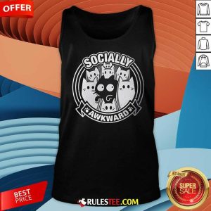 Cute Socially Awkward Cat Tank-Top