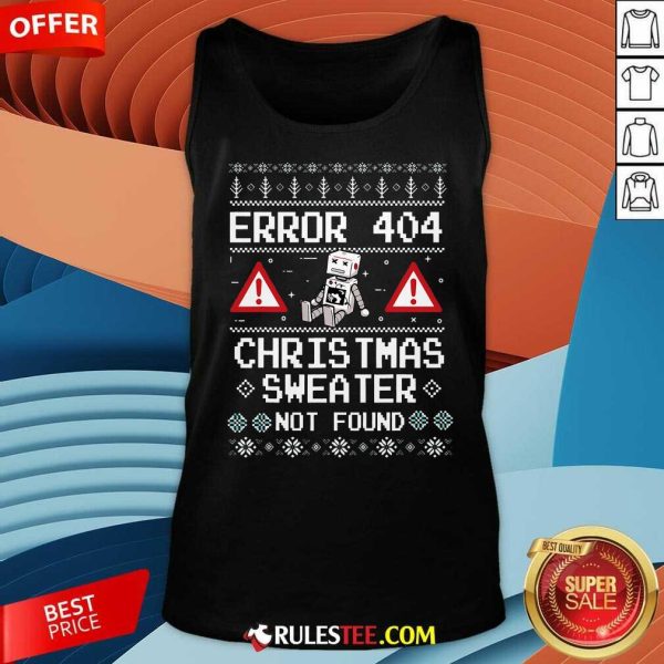 Funny Error 404 Not Found Computer Christmas Tank-Top