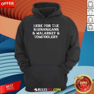 Funny Here For The Shenanigans Malarkey And Tomfoolery St Patrick Hoodie