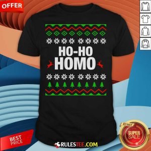 Funny Ho Ho Homo Gay LGBT Ugly Christmas T-Shirt