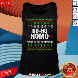 Funny Ho Ho Homo Gay LGBT Ugly Christmas Tank-Top