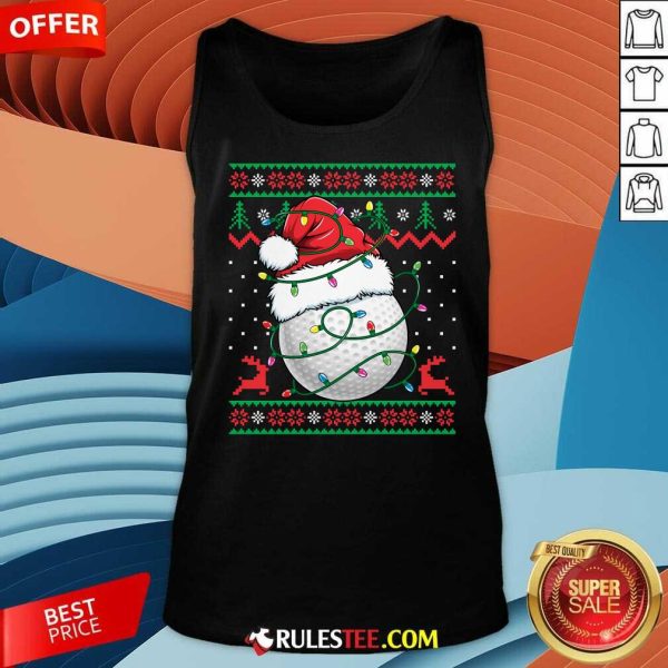 Funny Santa Golf Ugly Christmas Golfing Tank-Top