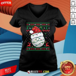 Funny Santa Golf Ugly Christmas Golfing V-Neck