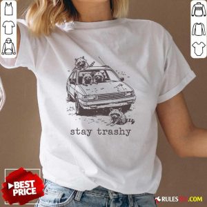 Funny Stay Trashy Trash Panda Meme V-Neck