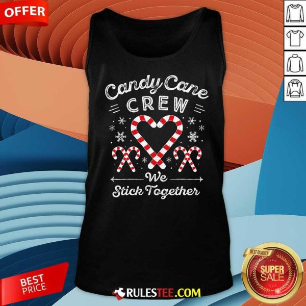 Good Christmas Candy Cane Crew Heart We Stick Together Tank-Top