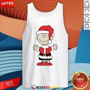 Good Christmas Peanuts Charlie Brown Santa Hat Cartoon Tank-Top