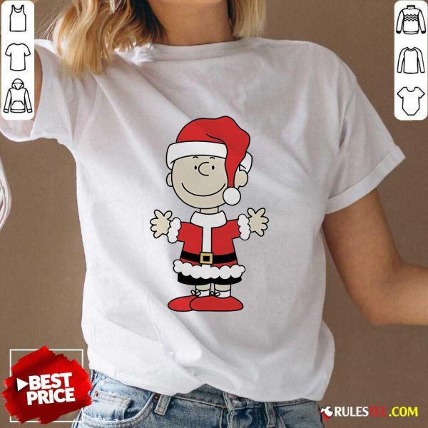 Good Christmas Peanuts Charlie Brown Santa Hat Cartoon V-Neck