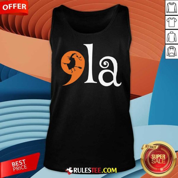 Good Retro Kamala Harris Halloween 2024 Comma La Witch Pumpkin Tank-Top