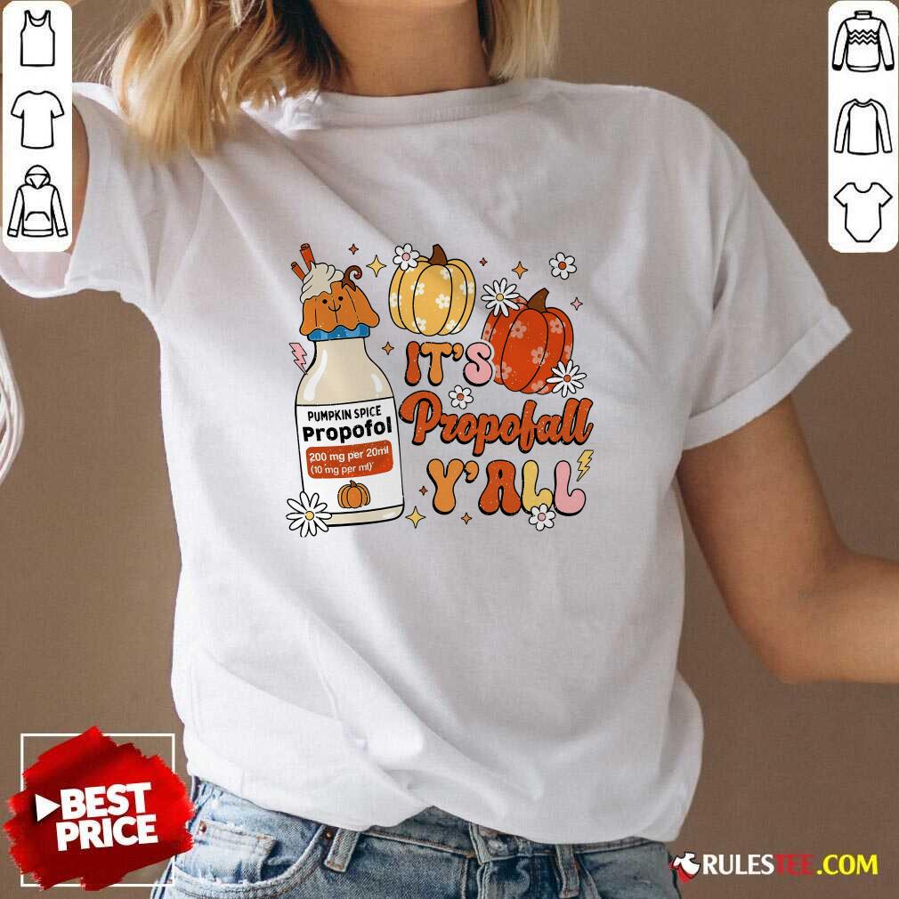 Happy Halloween Icu Nurse Its Propofall Yall Crna Icu Fall Autumn V-Neck