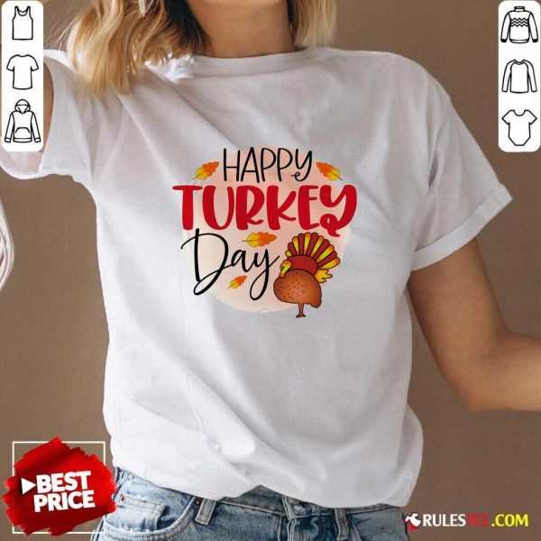 Happy Turkey Day Gift Thanksgiving Graphic V-Neck