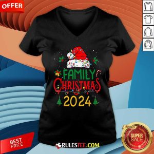 Happy Xmas Outfits Team Santa Elf Squad Family 2024 Christmas Matching V-Neck