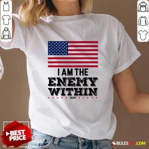 Hot I Am The Enemy Within Kamala Harris 2024 America Flag V-Neck