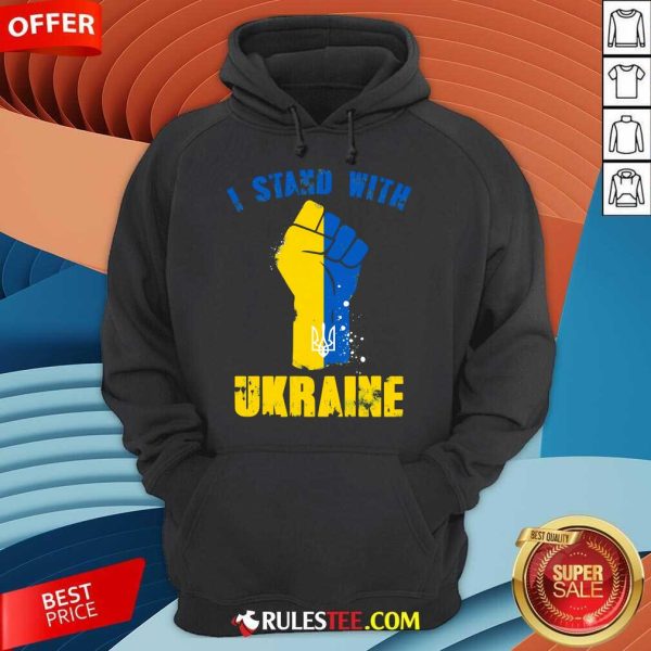 Hot I Stand With Ukraine Fist Trident Support Hoodie