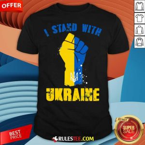 Hot I Stand With Ukraine Fist Trident Support T-Shirt