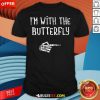 Hot I'm With The Butterfly Halloween Skeleton Hand T-Shirt