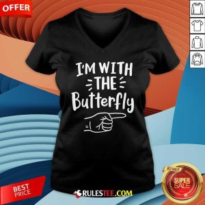 Hot I'm With The Butterfly Halloween V-Neck