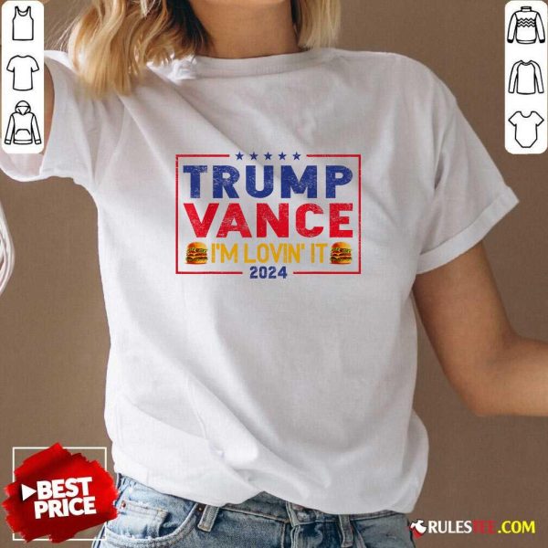 Hot Trump Vance Im Lovin It Hamburger 2024 V-Neck