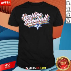 Nice Fireflies Baseball Rainbow Retro T-Shirt