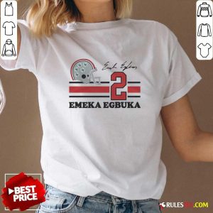 Nice Ohio State Emeka Egbuka Signature Jersey V-Neck