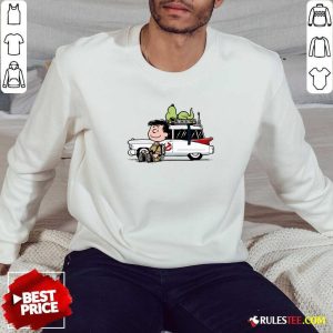 Official Charlie Venkman Peter Venkman Slimer Ecto-1 Charlie Brown And Snoopy Ghost Sweatshirt