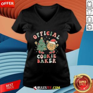 Official Cookie Baker Christmas Cookie Taste Tester Taster V-Neck