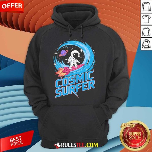 Official Cosmic Surfer Astronaut Space Adventure Rocket Surfing Space Lover Hoodie