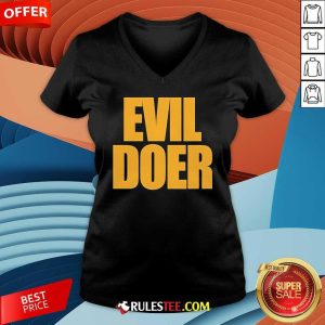 Official Evil Doer Green And Orange V-Neck