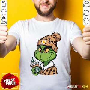 Official Grinch Leopard Drink Coffee T-Shirt