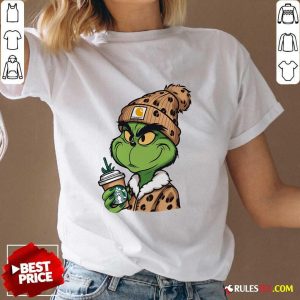 Official Grinch Leopard Drink Coffee V-Neck