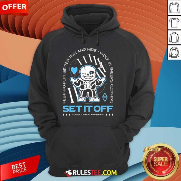 Pretty Set It Off Duality 10 Year Anniversary Undertale Sans Skeleton Hoodie