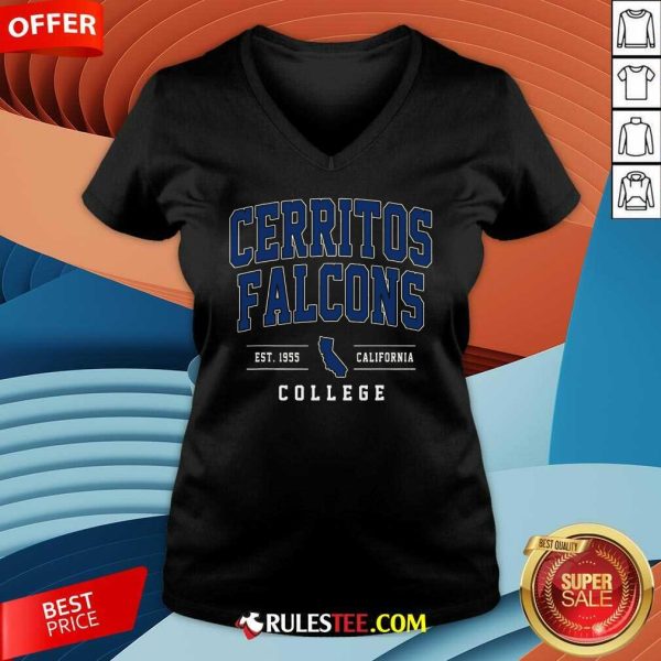 Top Cerritos College Est 1955 California Facons Arch V-Neck