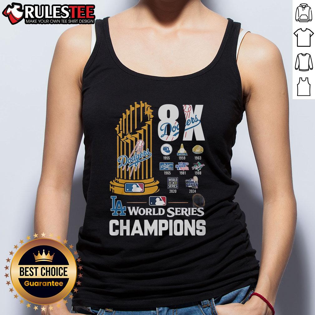 Awesome 8X Dodgers World Series Champions tank top featuring bold graphics and a comfortable fit for fans.