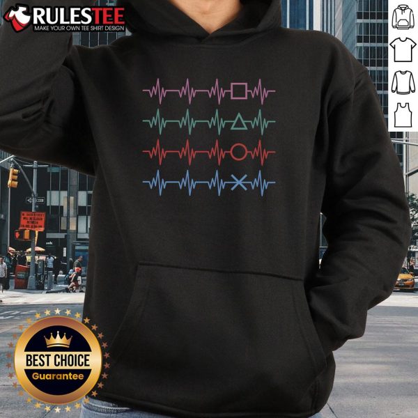 Awesome Gaming Design Heartbeat Hoodie featuring a stylish heartbeat graphic, perfect for gamers and casual wear.