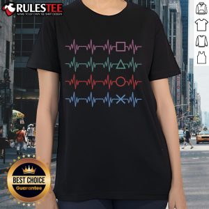 Awesome Gaming Design Heartbeat Ladies Tee featuring a stylish gaming heartbeat graphic on a comfortable shirt.