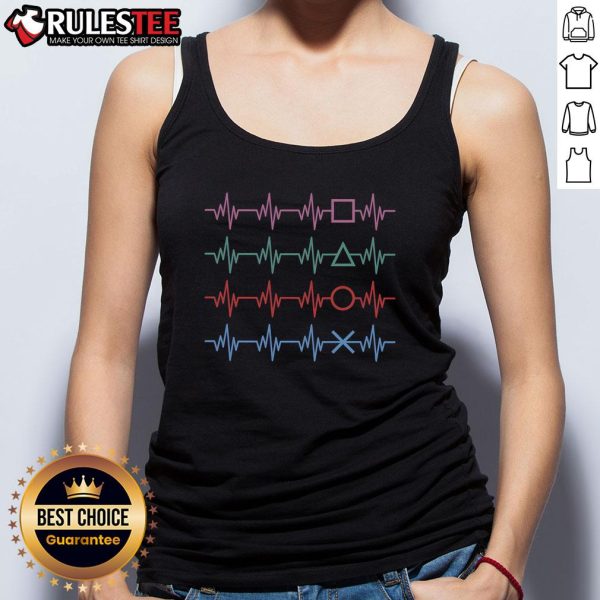 Awesome Gaming Design Heartbeat Tank Top featuring a stylish heartbeat graphic and vibrant colors for gamers.