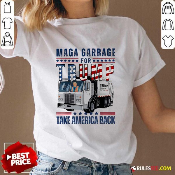 Awesome Proud Maga Garbage Trump Supporter Trump Garbage Truck V-Neck