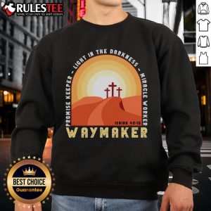 Awesome Vintage Waymaker Promise Keeper Miracle Worker Christian Sweatshirt featuring bold graphic design and cozy fit.