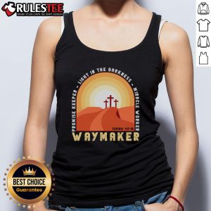 Awesome Vintage Waymaker Promise Keeper Miracle Worker Christian Tank Top in stylish design, perfect for faith-inspired apparel.