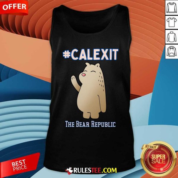 Cute California Secession Calexit Bear Republic Tank-Top