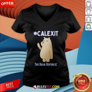 Cute California Secession Calexit Bear Republic V-Neck