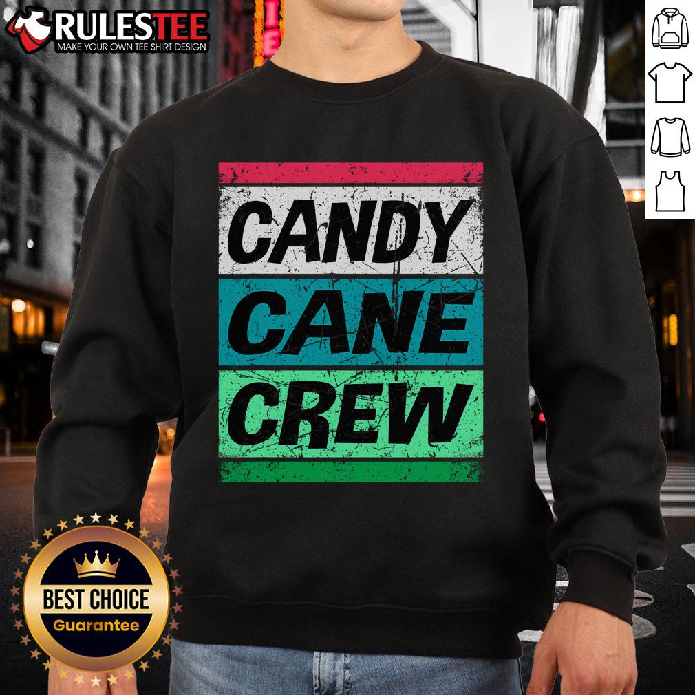 Alt Text: Cute Candy Cane Crew Christmas sweatshirt featuring festive designs perfect for holiday celebrations.