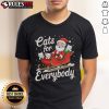 Alt Text: Cute Cats For Everybody Christmas T-Shirt featuring playful kittens and festive holiday designs, perfect for cat lovers.