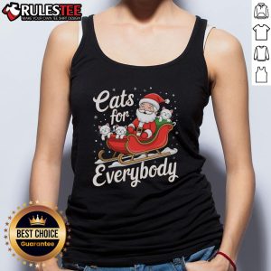 Adorable cute cats themed Christmas tank top, perfect for festive celebrations and cat lovers' holiday style.