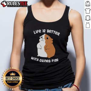 Adorable tank top featuring 'Life Is Better With A Guinea Pig' design, perfect for guinea pig lovers and casual wear.