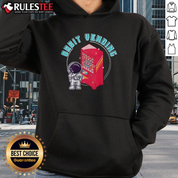 Adorable Cute Orbit Vending Astronaut Hoodie featuring a playful space-themed design, perfect for cozy casual wear.