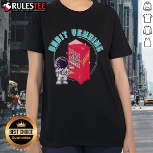 Adorable Cute Orbit Vending Astronaut Ladies Tee featuring a charming astronaut graphic on a stylish women's shirt.